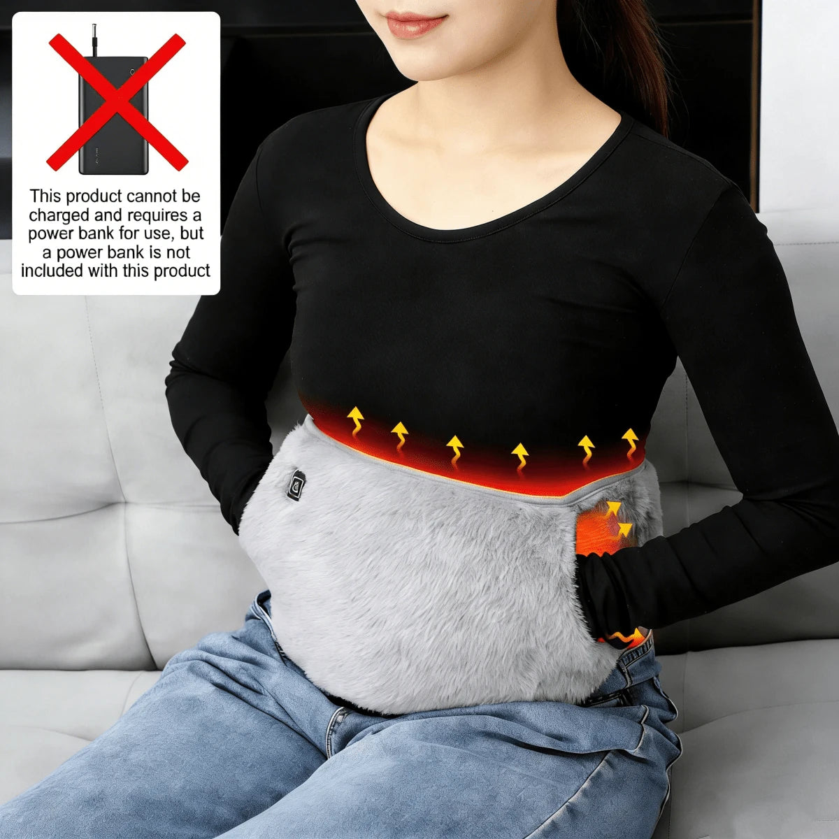 Portable Uterus Warming Belt, USB Plug-In Electric Waist Warmer, Can Warm Hands, 3 Temperature Settings, Fast Heating, Machine Washable, Suitable For Women's Special Period, Perfect Gift. Crystal Velv