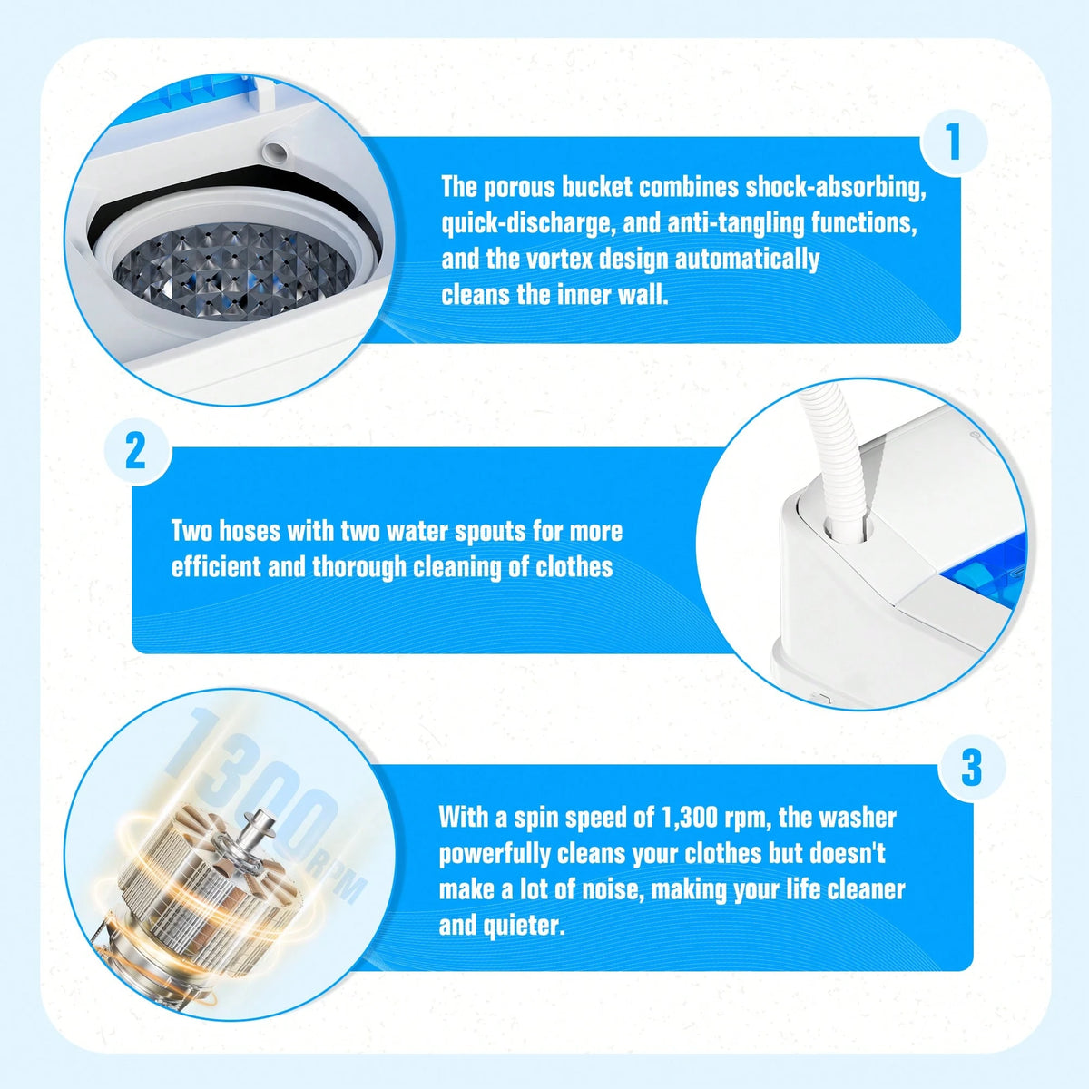 Portable Washer And Dryer, 16 Lbs Mini Small Washing Machine Combo With Spin Dryer, Compact Twin Tub Laundry Washer Machine