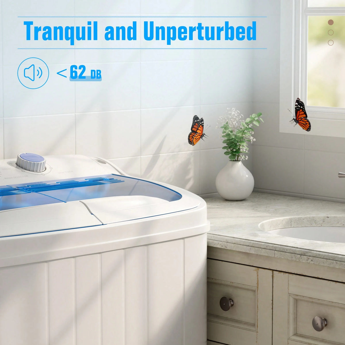 Portable Washer And Dryer, 16 Lbs Mini Small Washing Machine Combo With Spin Dryer, Compact Twin Tub Laundry Washer Machine