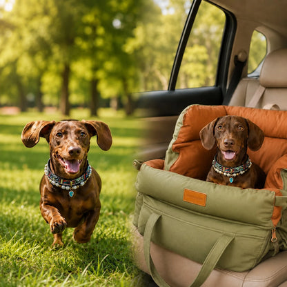 Portable Waterproof Dog Car Seat Washable Pet Bed Chew Resistant All Season Travel Carrier For Medium Dogs