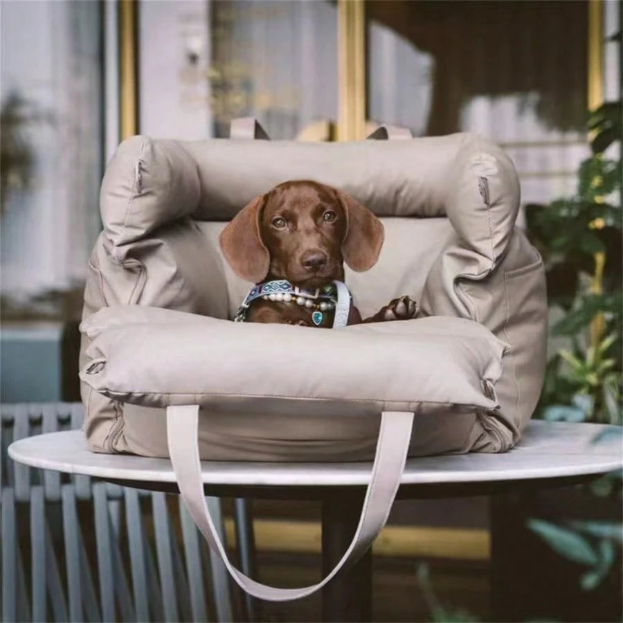 Portable Waterproof Dog Car Seat Washable Pet Bed Chew Resistant All Season Travel Carrier For Medium Dogs