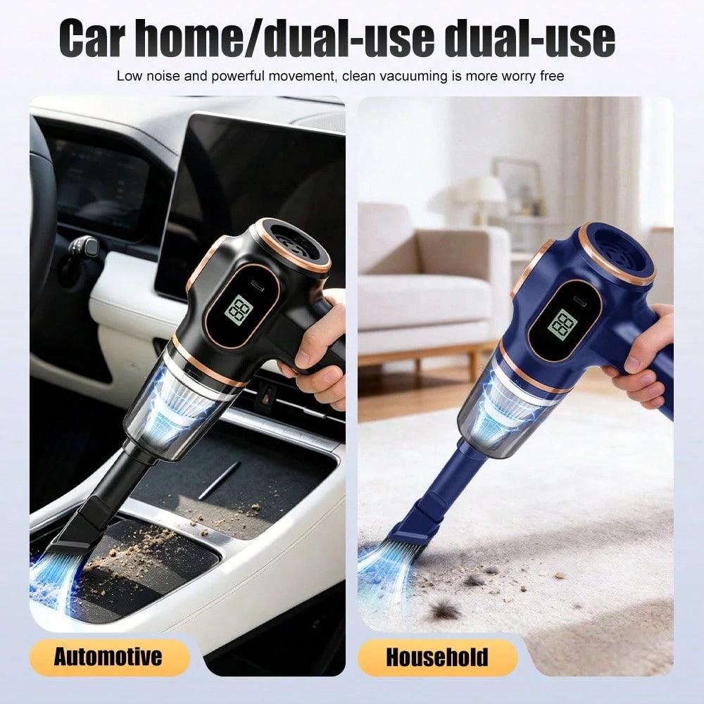 Powerful Suction Cordless Handheld Vacuum Cleaner, 2-In-1 Blow And Suction With Digital Display, Anti-Tangle Pet Hair Removal, Type-C Fast Charging, Washable Filter, Portable Vacuum For Car, Home, Off