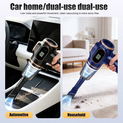 Powerful Suction Cordless Handheld Vacuum Cleaner, 2-In-1 Blow And Suction With Digital Display, Anti-Tangle Pet Hair Removal, Type-C Fast Charging, Washable Filter, Portable Vacuum For Car, Home, Off