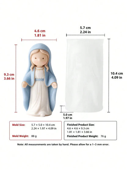 Praying Girl And Mother-Child Silicone Mold For Candle, Resin, Clay, Concrete Handicrafts- Religious Figurine Sculpting Non-Rectangular Praying Mold DIY Decor Plaster Statue Handmade Gift For Home De