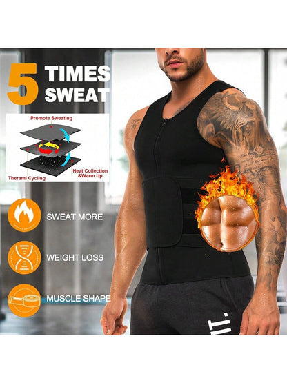 Premium Men's Slimming Vest Shapewear Waist Cincher Abdominal Compression Sports Fitness Clothing Posture Corrector Exercise Waist Belt Waist Trimmer Workout Belt Waist Trimmer And Exercise Waist Belt