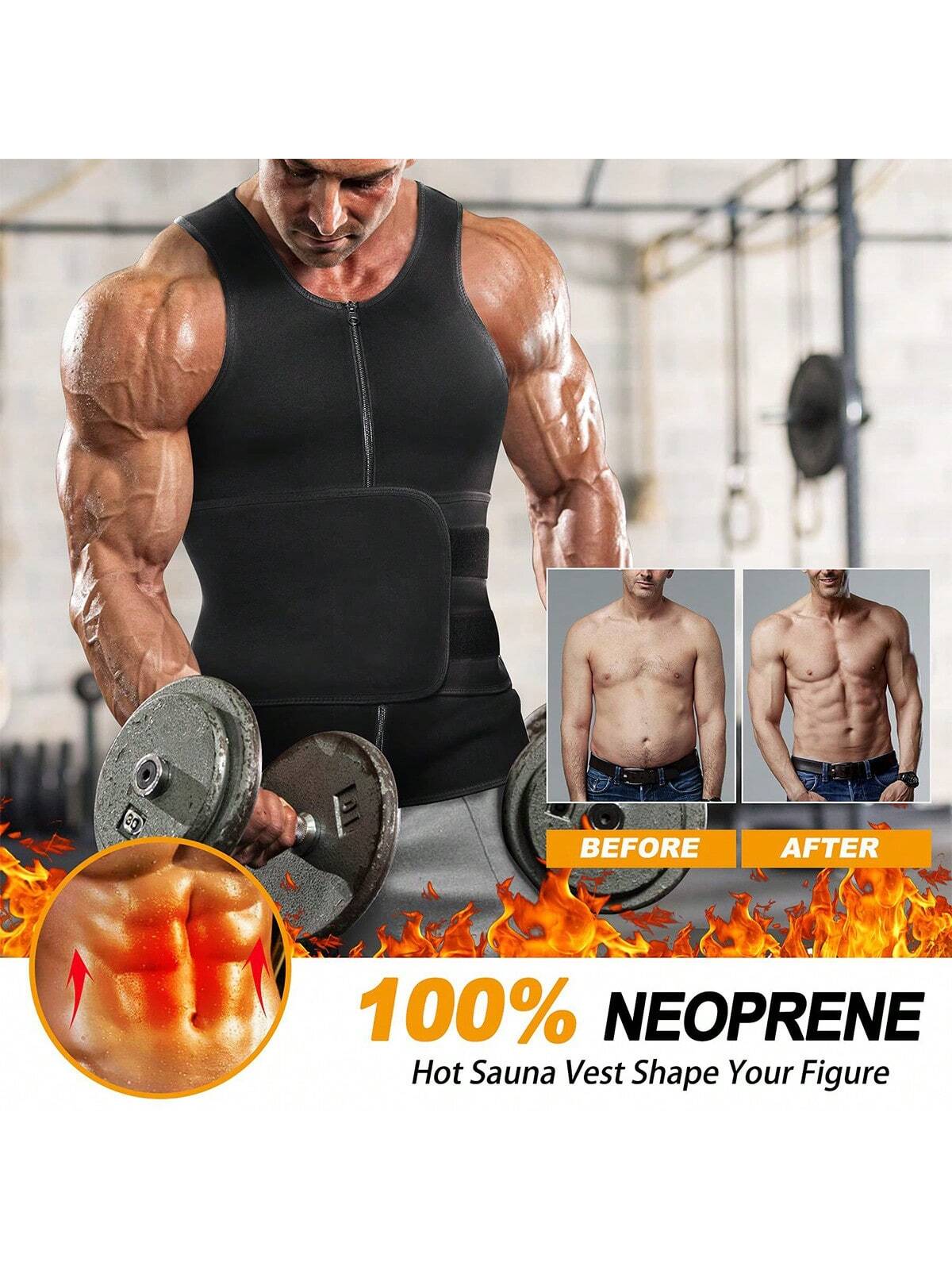 Premium Men's Slimming Vest Shapewear Waist Cincher Abdominal Compression Sports Fitness Clothing Posture Corrector Exercise Waist Belt Waist Trimmer Workout Belt Waist Trimmer And Exercise Waist Belt