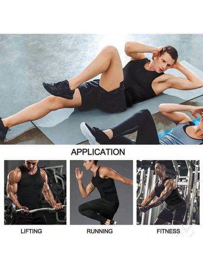 Premium Men's Slimming Vest Shapewear Waist Cincher Abdominal Compression Sports Fitness Clothing Posture Corrector Exercise Waist Belt Waist Trimmer Workout Belt Waist Trimmer And Exercise Waist Belt
