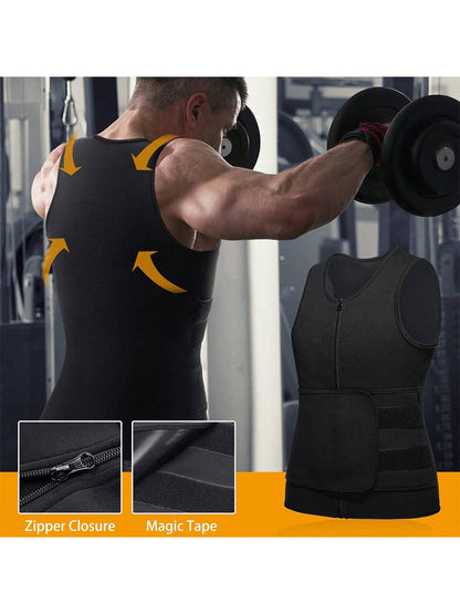 Premium Men's Slimming Vest Shapewear Waist Cincher Abdominal Compression Sports Fitness Clothing Posture Corrector Exercise Waist Belt Waist Trimmer Workout Belt Waist Trimmer And Exercise Waist Belt