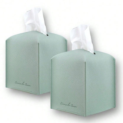 Premium PU Leather Tissue Box Holder- Elegant Hotel-Style Tissue Box Cover For Home, Office & Car Décor, Tissues Cube Organizer For A
