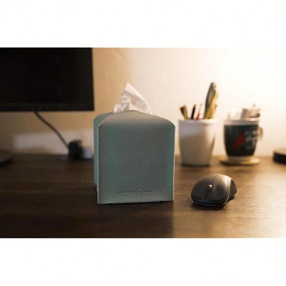 Premium PU Leather Tissue Box Holder- Elegant Hotel-Style Tissue Box Cover For Home, Office & Car Décor, Tissues Cube Organizer For A