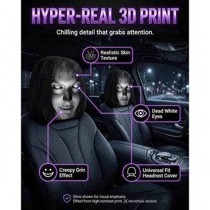 Printed Headrest Cover, Protector For Everyday Car Use & Interior Decoration