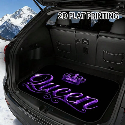 Printing, Vehicle Cargo With Purple Crowned Artwork, Universal Trunk Liner SUV, Sedan, Or Wagon, Work Runs, Grocery Shopping, And Organizing Your Car Interior| Car Boot Floor