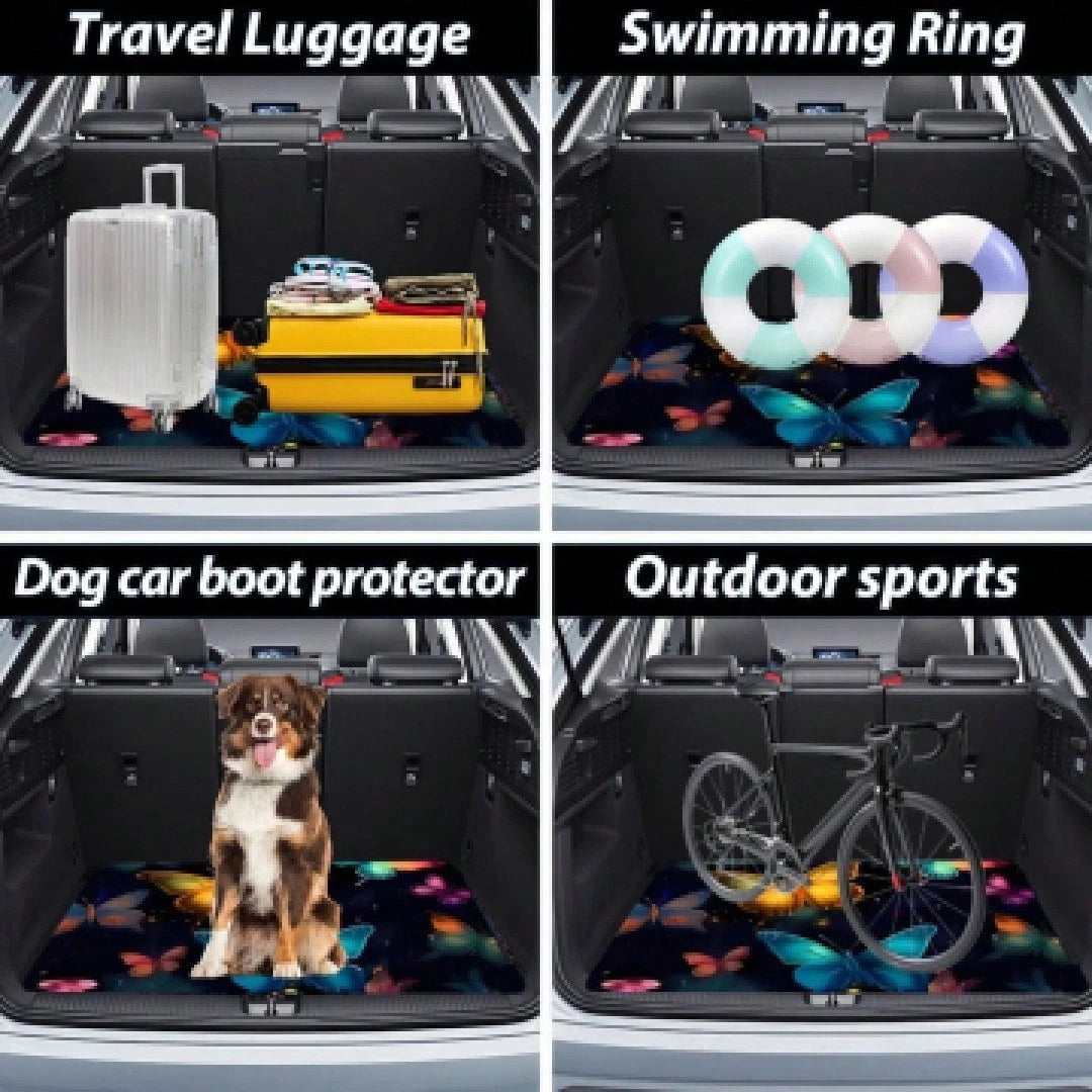 Printing, Vehicle Cargo With Purple Crowned Artwork, Universal Trunk Liner SUV, Sedan, Or Wagon, Work Runs, Grocery Shopping, And Organizing Your Car Interior| Car Boot Floor