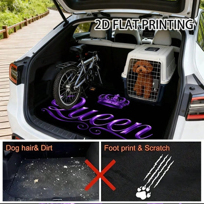 Printing, Vehicle Cargo With Purple Crowned Artwork, Universal Trunk Liner SUV, Sedan, Or Wagon, Work Runs, Grocery Shopping, And Organizing Your Car Interior| Car Boot Floor