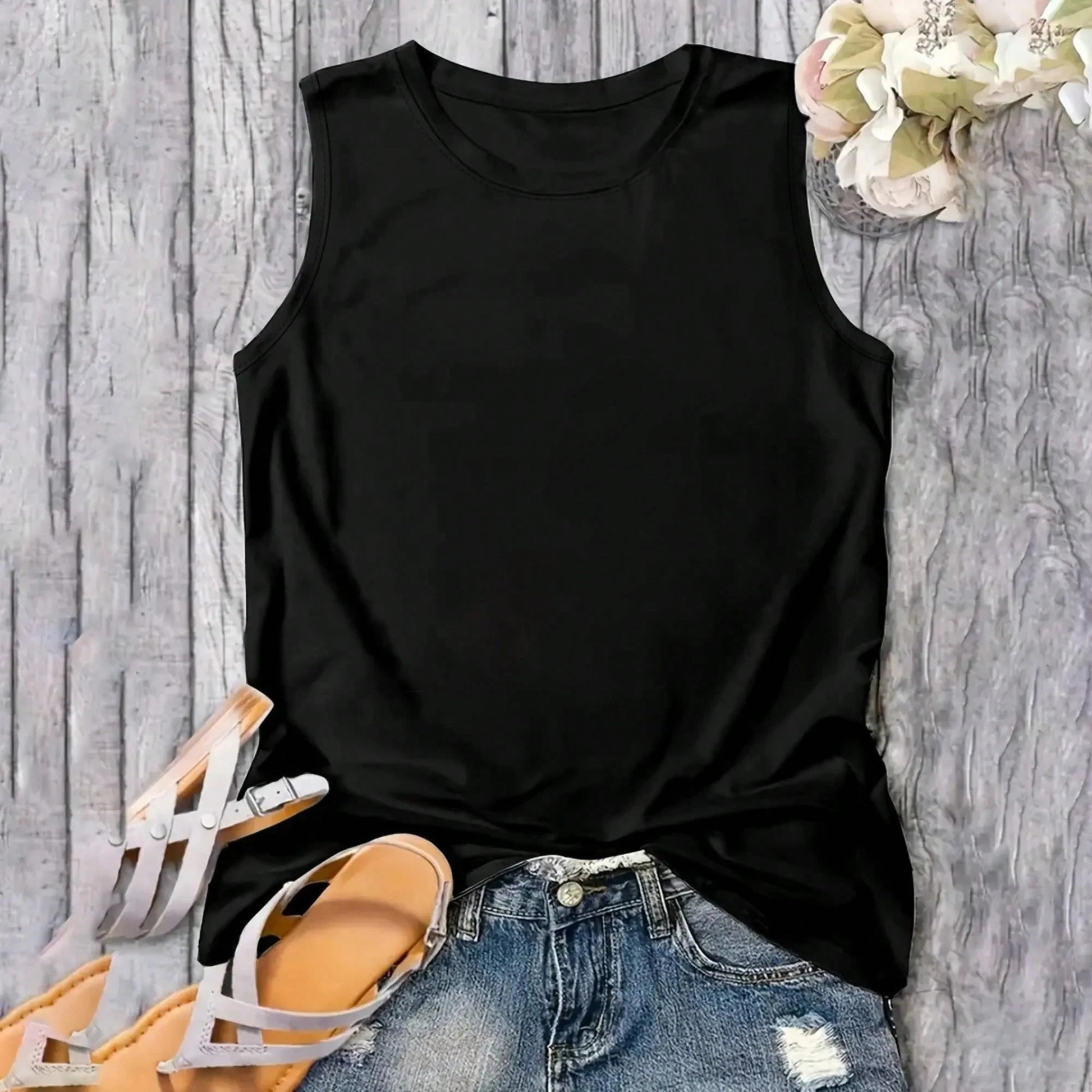 PROBLEM, Women'S Summer Leisure I-Vest, Elastic Sleeveless Outdoor Jacket, 2026 Overseas New Casual Women'S Clothing Plus Size Women's Sleeveless Tank
