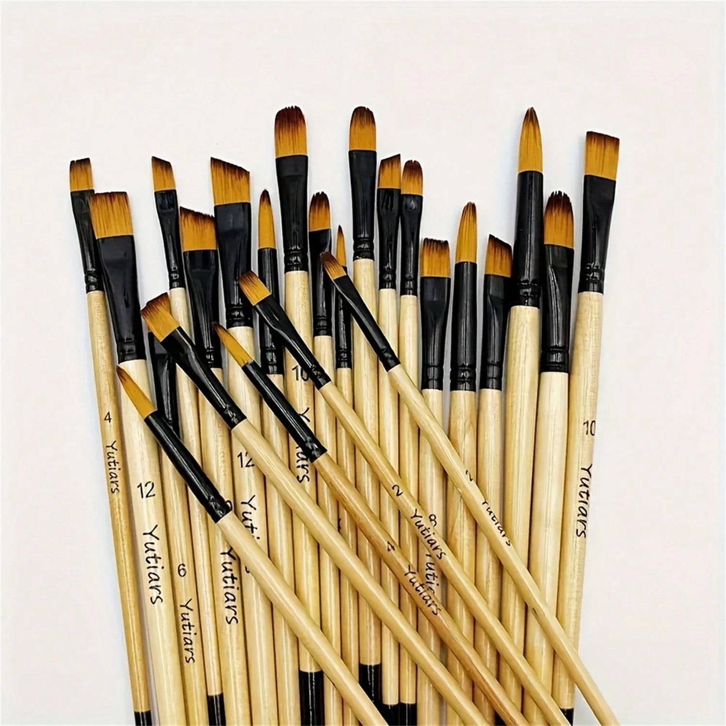 [Professional Artist Brush] Professional Artist Brush Set| Wooden Handle, Oil, Acrylic, Watercolor Painting, Detail To Wide Canvas Brushes, Art Supplies Set, School Supplies, Back To School