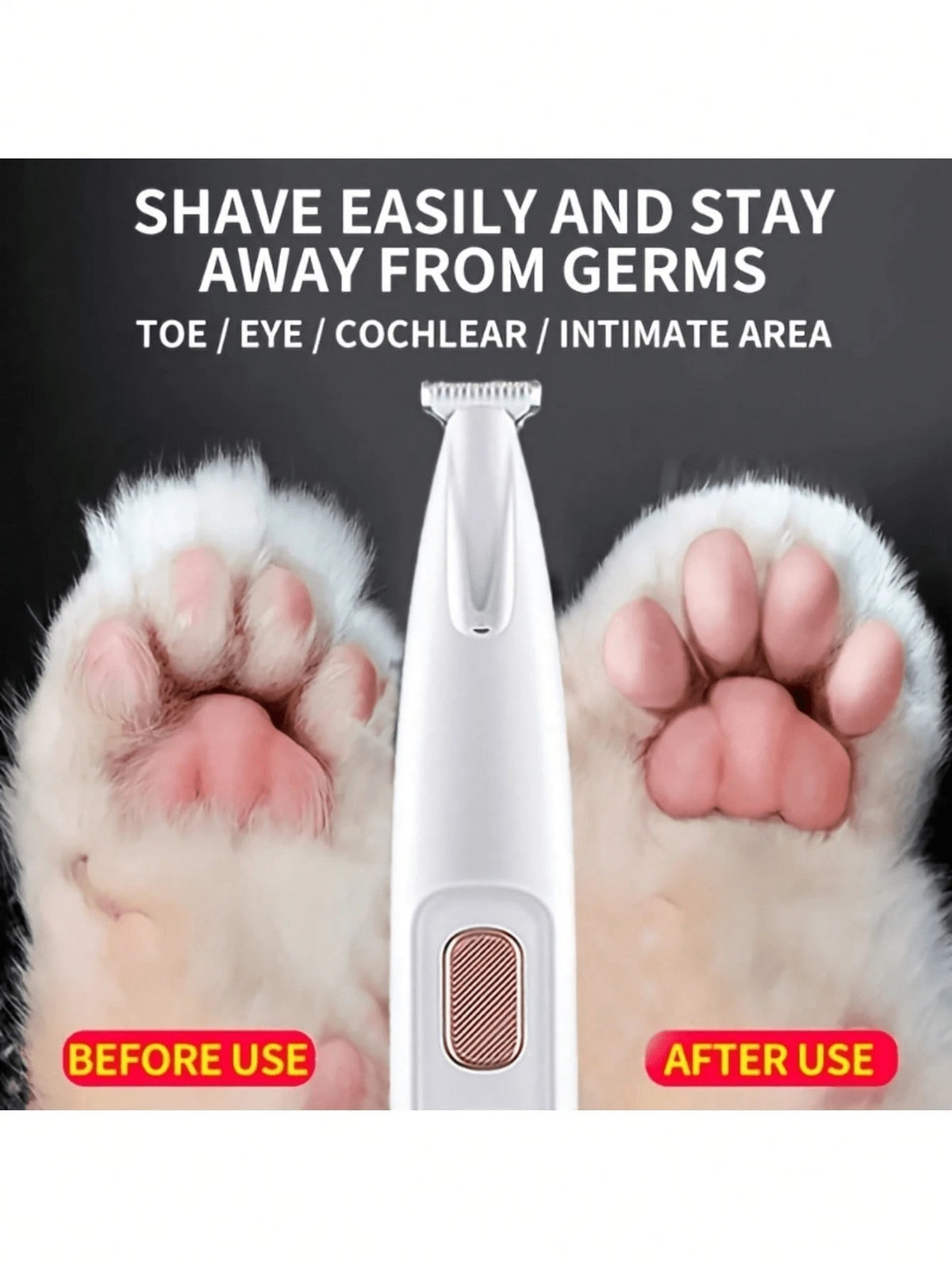 Professional Pet Grooming Scissors With LED Light-18mm Wide Blade, Battery/USB Power Supply, Rechargeable Lithium Polymer, Suitable For Dogs And Cats, Privacy And Private Parts Shaving Knife