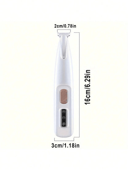 Professional Pet Grooming Scissors With LED Light-18mm Wide Blade, Battery/USB Power Supply, Rechargeable Lithium Polymer, Suitable For Dogs And Cats, Privacy And Private Parts Shaving Knife