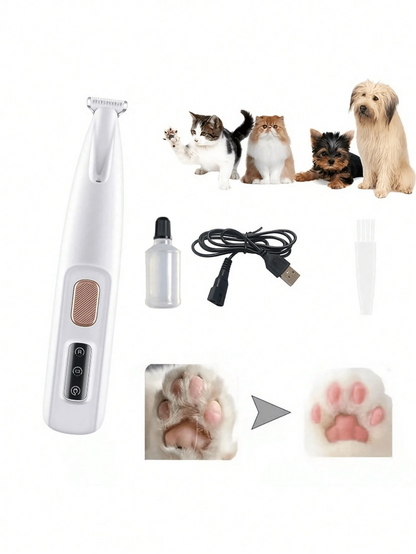 Professional Pet Grooming Scissors With LED Light-18mm Wide Blade, Battery/USB Power Supply, Rechargeable Lithium Polymer, Suitable For Dogs And Cats, Privacy And Private Parts Shaving Knife