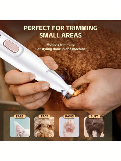 Professional Pet Grooming Scissors With LED Light-18mm Wide Blade, Battery/USB Power Supply, Rechargeable Lithium Polymer, Suitable For Dogs And Cats, Privacy And Private Parts Shaving Knife