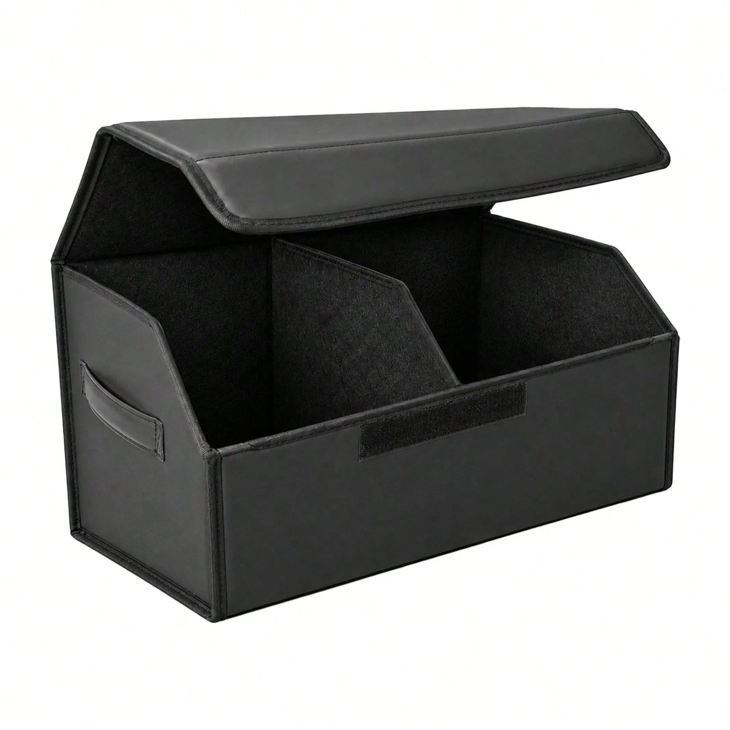 PU Leather Car Trunk Organizer With Lid, Foldable Cargo Storage Box For SUV, Sedan And Truck, Quilted Auto Storage Bin For Groceries, Tools, Cleaning Supplies, Travel Gear And Car Accessories