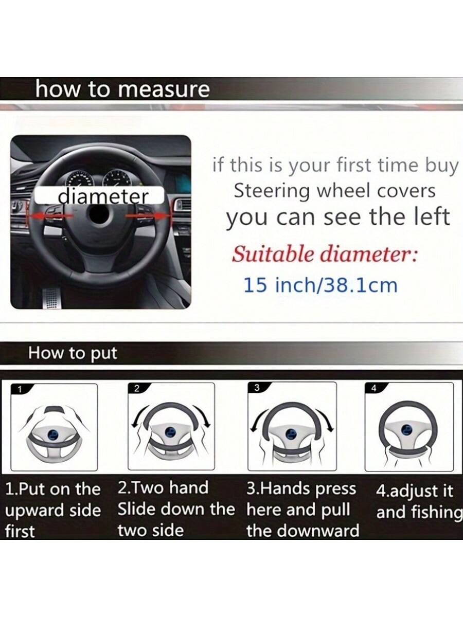 Purple, Pink, Red Simple Fashion Casual Daily Steering Wheel Cover, Car Accessories, For Women