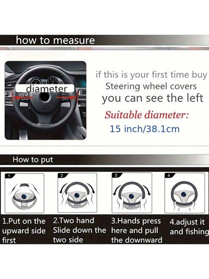 Purple, Pink, Red Simple Fashion Casual Daily Steering Wheel Cover, Car Accessories, For Women