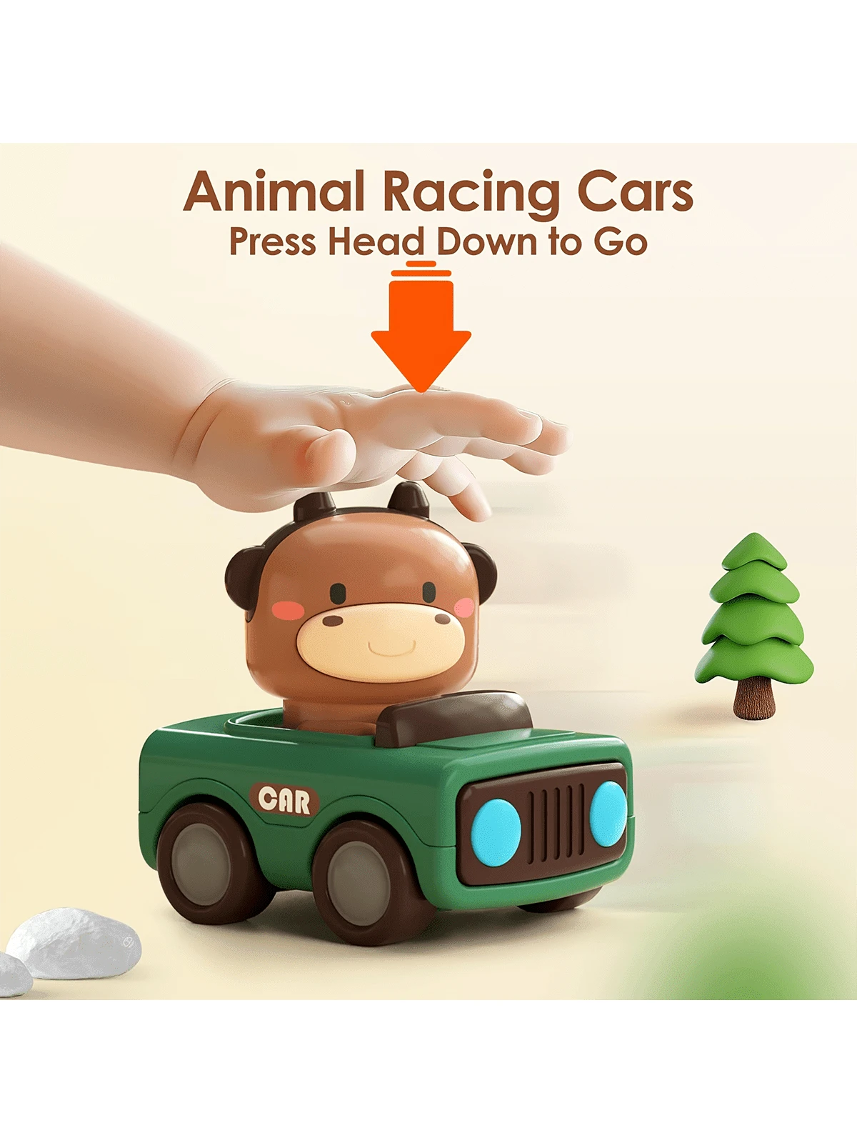 Push & Go Friction Powered Animal Race Cars, Game Vehicle Set, Toy Cars For Kids, Perfect Gift For Boys & Girls, Baby Toys, Back To School