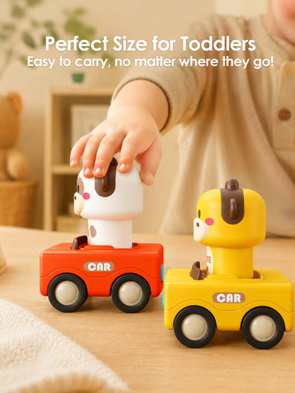 Push & Go Friction Powered Animal Race Cars, Game Vehicle Set, Toy Cars For Kids, Perfect Gift For Boys & Girls, Baby Toys, Back To School
