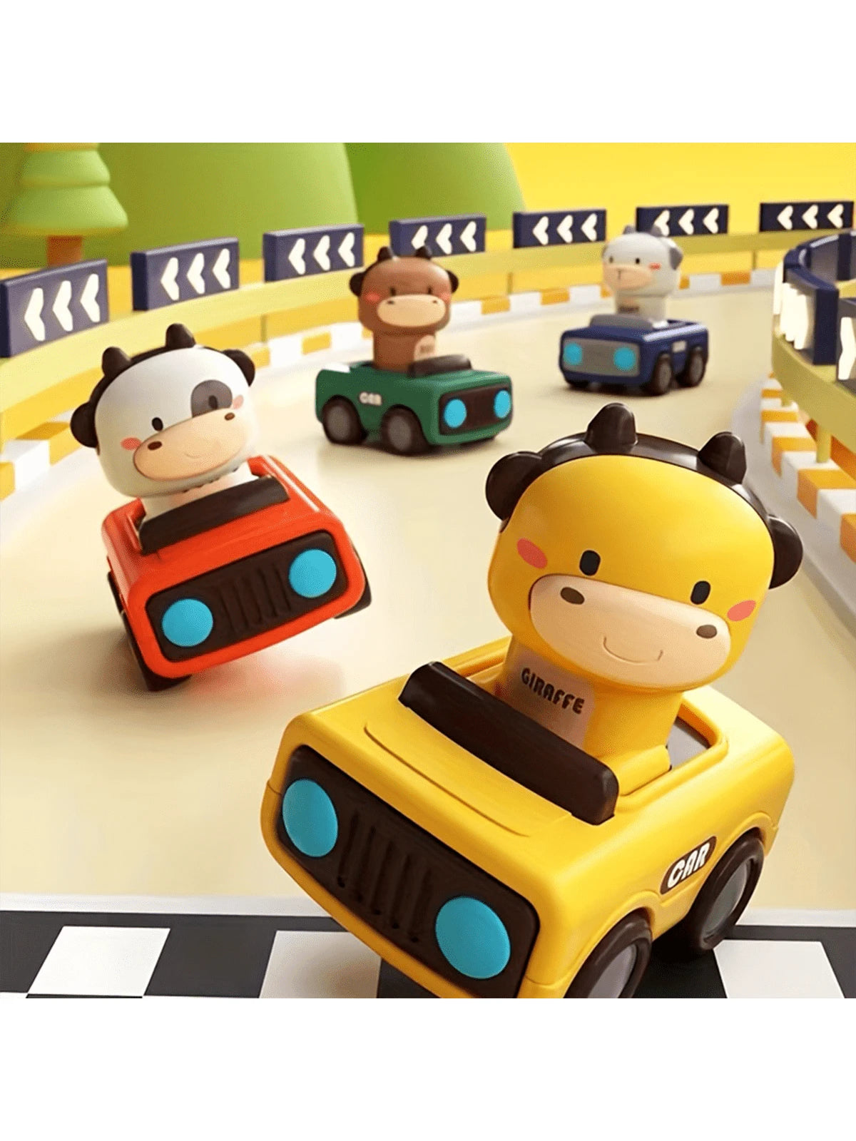 Push & Go Friction Powered Animal Race Cars, Game Vehicle Set, Toy Cars For Kids, Perfect Gift For Boys & Girls, Baby Toys, Back To School