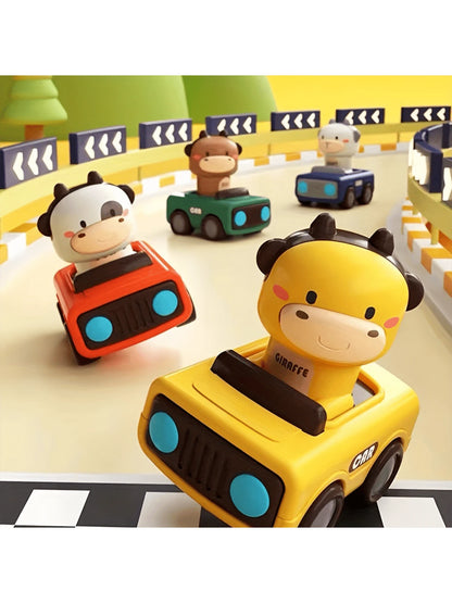 Push & Go Friction Powered Animal Race Cars, Game Vehicle Set, Toy Cars For Kids, Perfect Gift For Boys & Girls, Baby Toys, Back To School