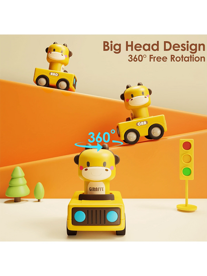 Push & Go Friction Powered Animal Race Cars, Game Vehicle Set, Toy Cars For Kids, Perfect Gift For Boys & Girls, Baby Toys, Back To School