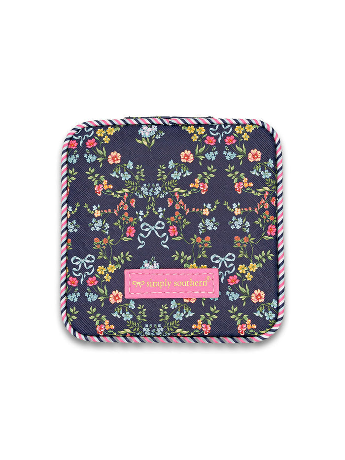 Quilted Jewelry Case Rainbow Floral