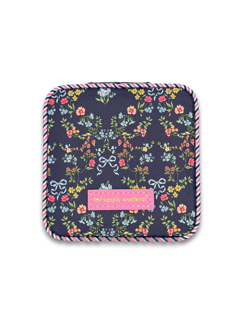 Quilted Jewelry Case Rainbow Floral