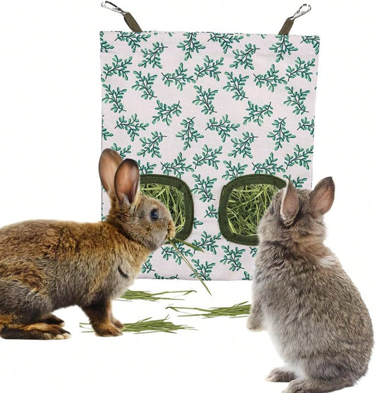 Rabbit Hay Feeder, Guinea Pig Hay Holder &Amp; Bunny Hay Feeder U2013 Durable Hanging Hay Bag For Rabbits Chinchillas Guinea Pigs Bunnies U2013 Chew-Resistant Hay Holder For Small Animals (Green)