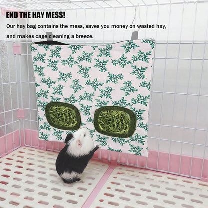 Rabbit Hay Feeder, Guinea Pig Hay Holder &Amp; Bunny Hay Feeder U2013 Durable Hanging Hay Bag For Rabbits Chinchillas Guinea Pigs Bunnies U2013 Chew-Resistant Hay Holder For Small Animals (Green)