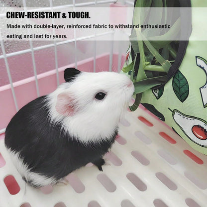 Rabbit Hay Feeder, Guinea Pig Hay Holder &Amp; Bunny Hay Feeder U2013 Durable Hanging Hay Bag For Rabbits Chinchillas Guinea Pigs Bunnies U2013 Chew-Resistant Hay Holder For Small Animals (Green)