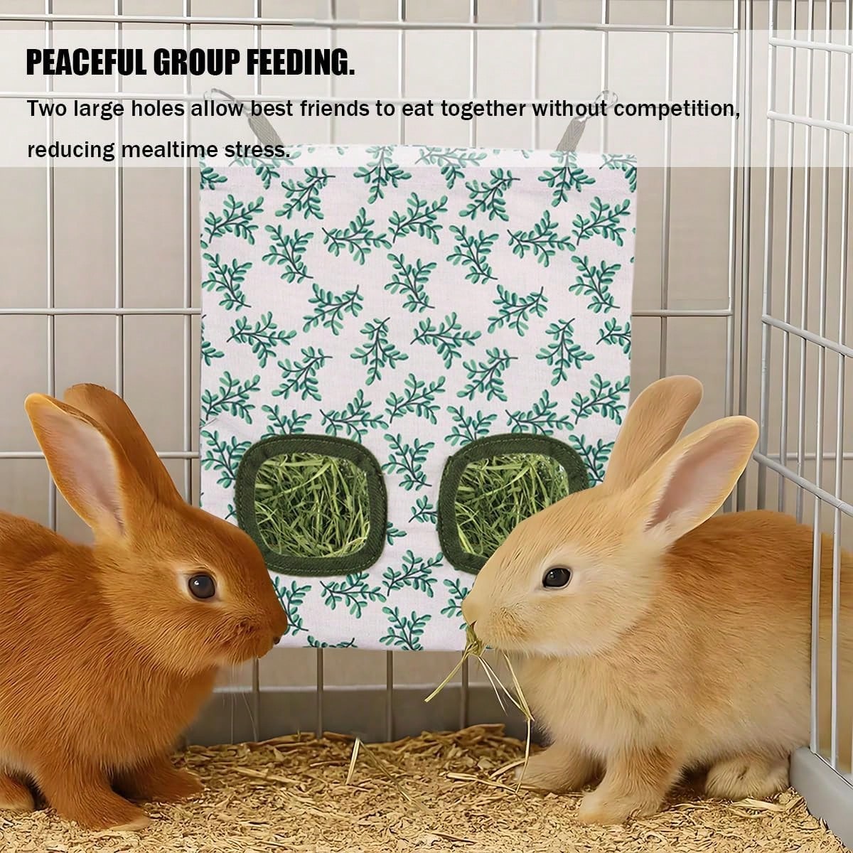 Rabbit Hay Feeder, Guinea Pig Hay Holder &Amp; Bunny Hay Feeder U2013 Durable Hanging Hay Bag For Rabbits Chinchillas Guinea Pigs Bunnies U2013 Chew-Resistant Hay Holder For Small Animals (Green)