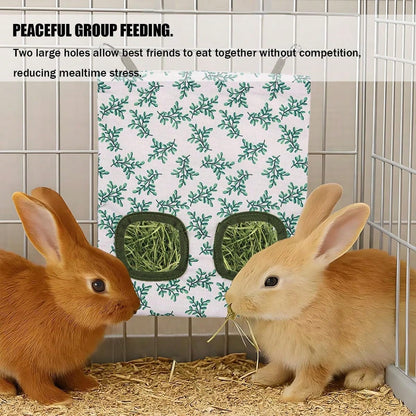 Rabbit Hay Feeder, Guinea Pig Hay Holder &Amp; Bunny Hay Feeder U2013 Durable Hanging Hay Bag For Rabbits Chinchillas Guinea Pigs Bunnies U2013 Chew-Resistant Hay Holder For Small Animals (Green)