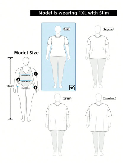 Radiana Plus Size Women's Realistic Body Print White Summer Casual Rock Bussines Concert Ruched Waist Cropped Fitted Tee,Street Style Music Festival Top