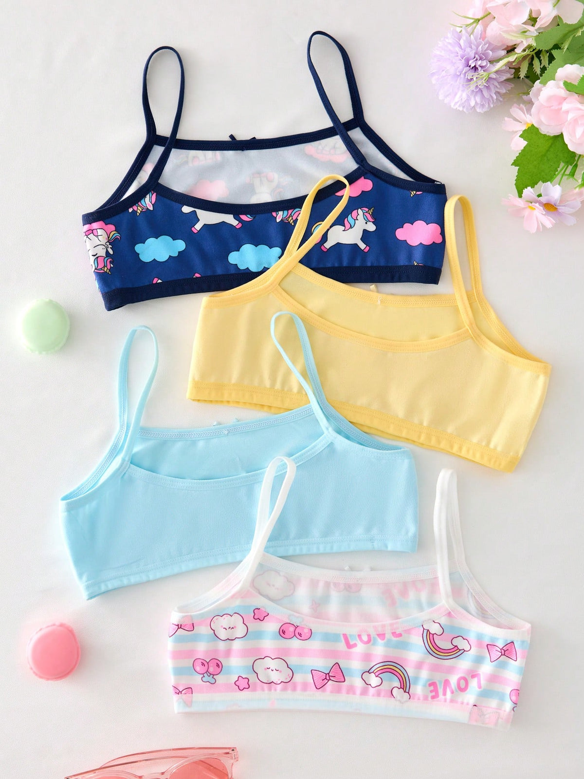 Random 5-Piece, A Combination Of Colorful Unicorns And Bears, Suitable For Girls And Children