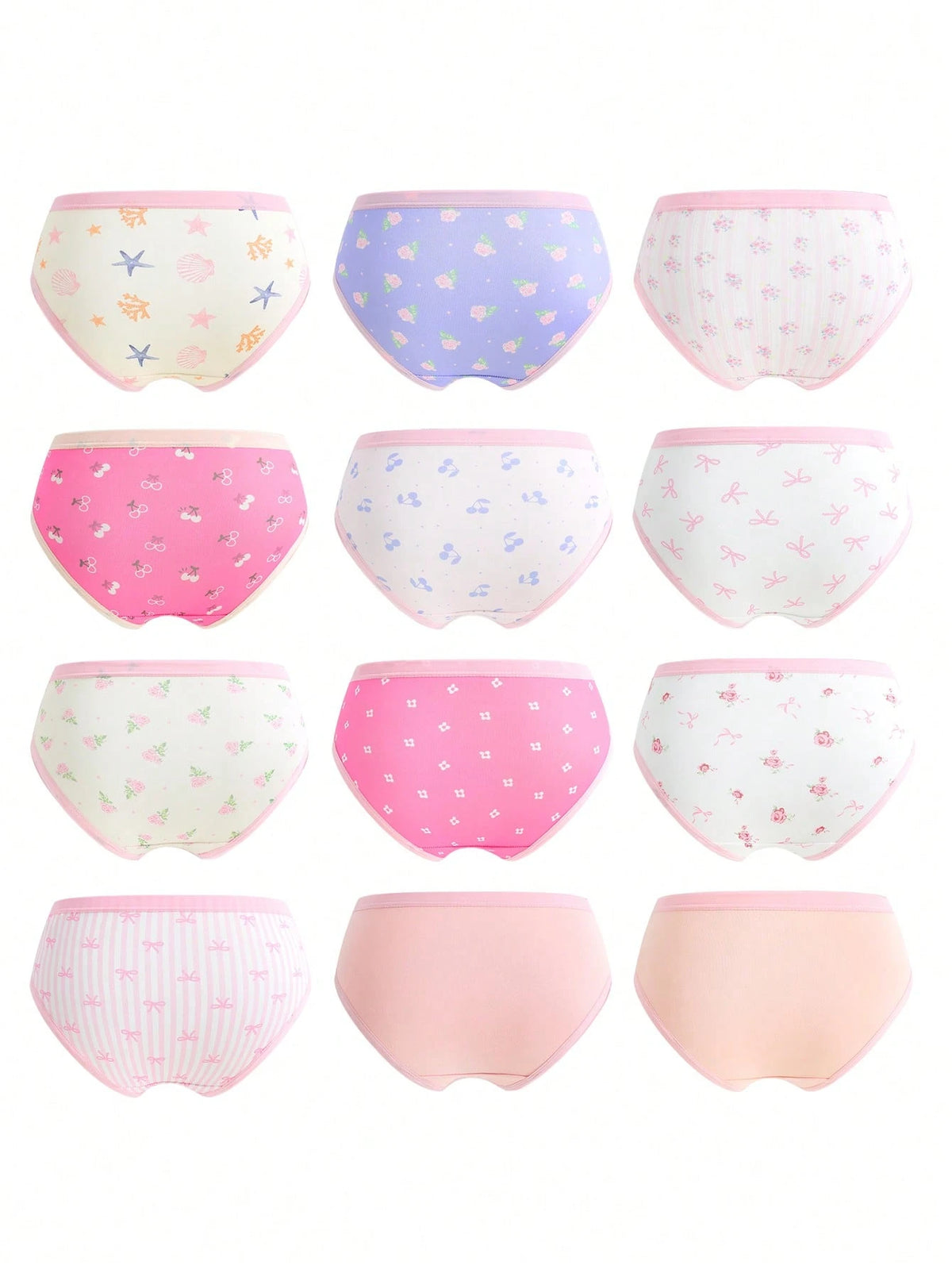 Random 5pcs Girls Toddler Multicolor Heart Bow Cute Rabbit Minimalist Cute Multicolor Print Combination Triangle Panties