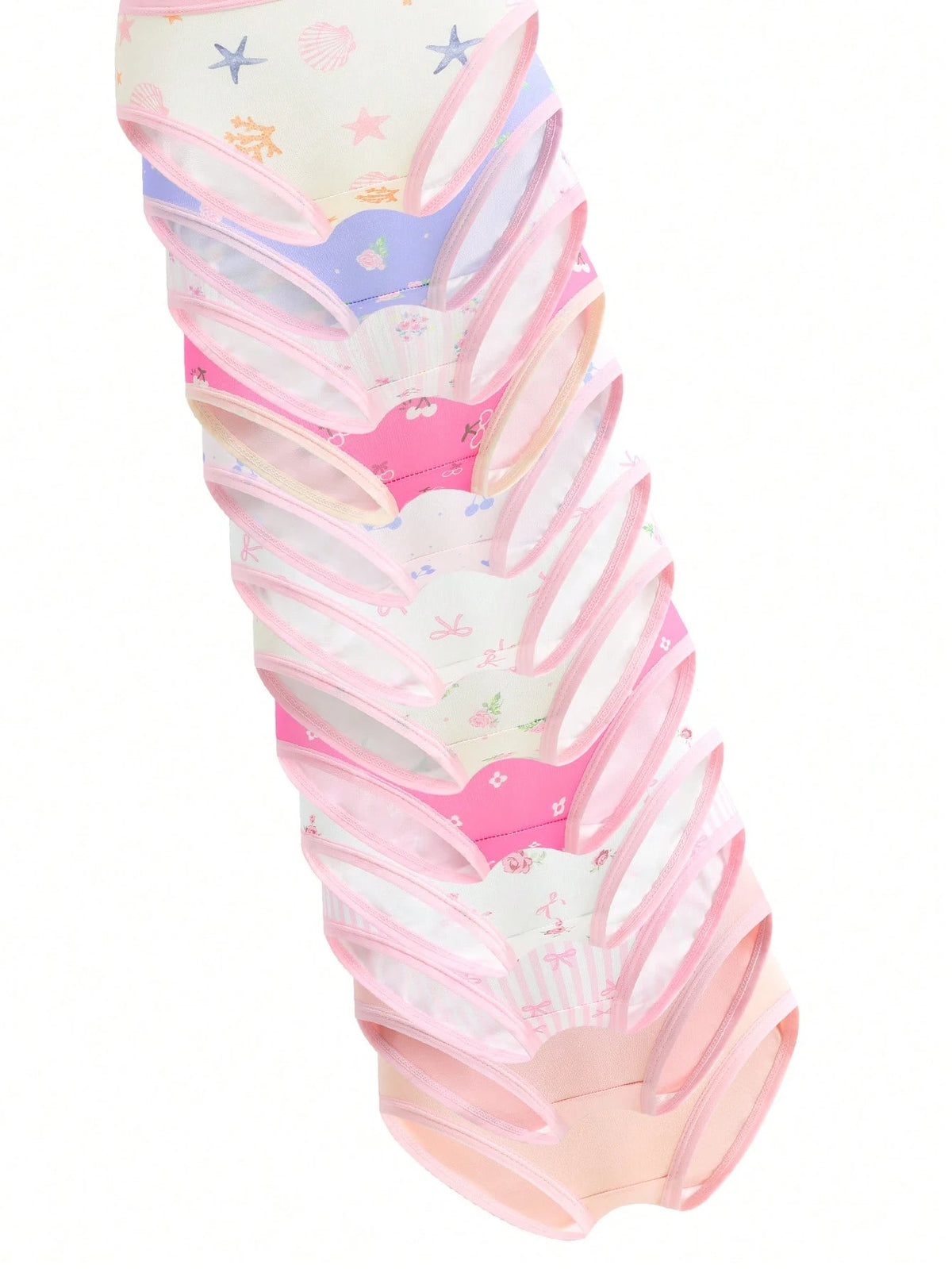 Random 5pcs Girls Toddler Multicolor Heart Bow Cute Rabbit Minimalist Cute Multicolor Print Combination Triangle Panties