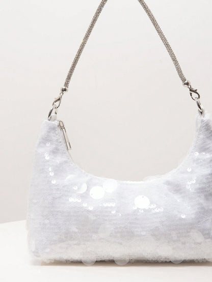 (Random Pattern) Sequin Shoulder Bag, Elegant Women's Handbag, Evening Party Outfit, Ball Bag And Accessories, Wedding Supplies, Women's Gift