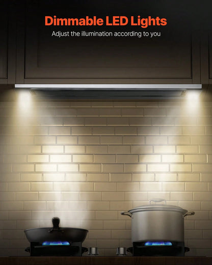 Range Hood Insert, 30 Inch Built-In Kitchen Vent Hood, 800CFM Stainless Steel Stove Hood, With Gesture & Touch Control, LED Light, Baffle Filters, 4-Speed Exhaust Fan, Ducted/Ductless Convertible