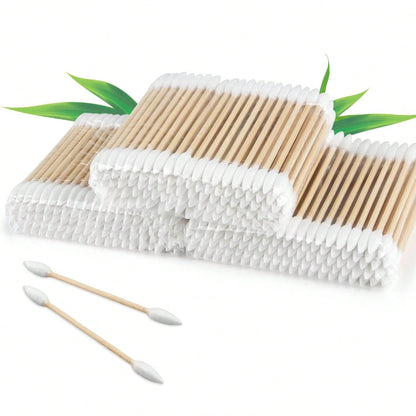 RAQEHO 300pcs Pointed Cotton Swabs- Disposable Double Pointy Precision Tip Cotton Buds With Bamboo Sticks For Ear Wax Removal Makeup Lip Eyeshadow Applicators Micro Nail Tool Beauty &Amp; Personal Ca