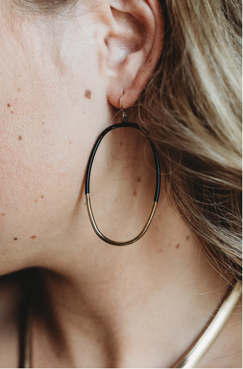 Raven Gold Hoop w/Black Detail 2 in