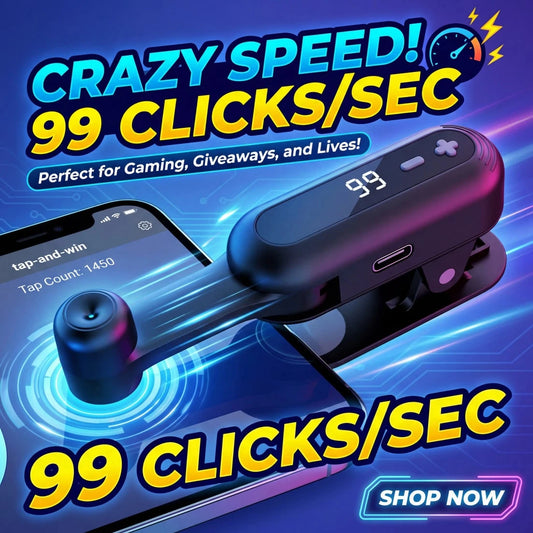 Rechargeable Auto Clicker, Phone Screen Device Speed Clicker For Phone Pad Android, Silent & 99 Adjustable Speeds, Smart Tapper Game, Live Broadcasts Likes, Reward Task