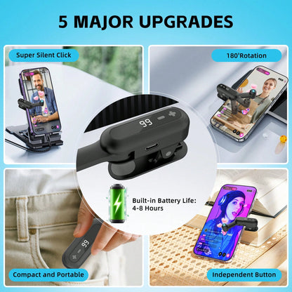 Rechargeable Auto Clicker, Phone Screen Device Speed Clicker For Phone Pad Android, Silent & 99 Adjustable Speeds, Smart Tapper Game, Live Broadcasts Likes, Reward Task