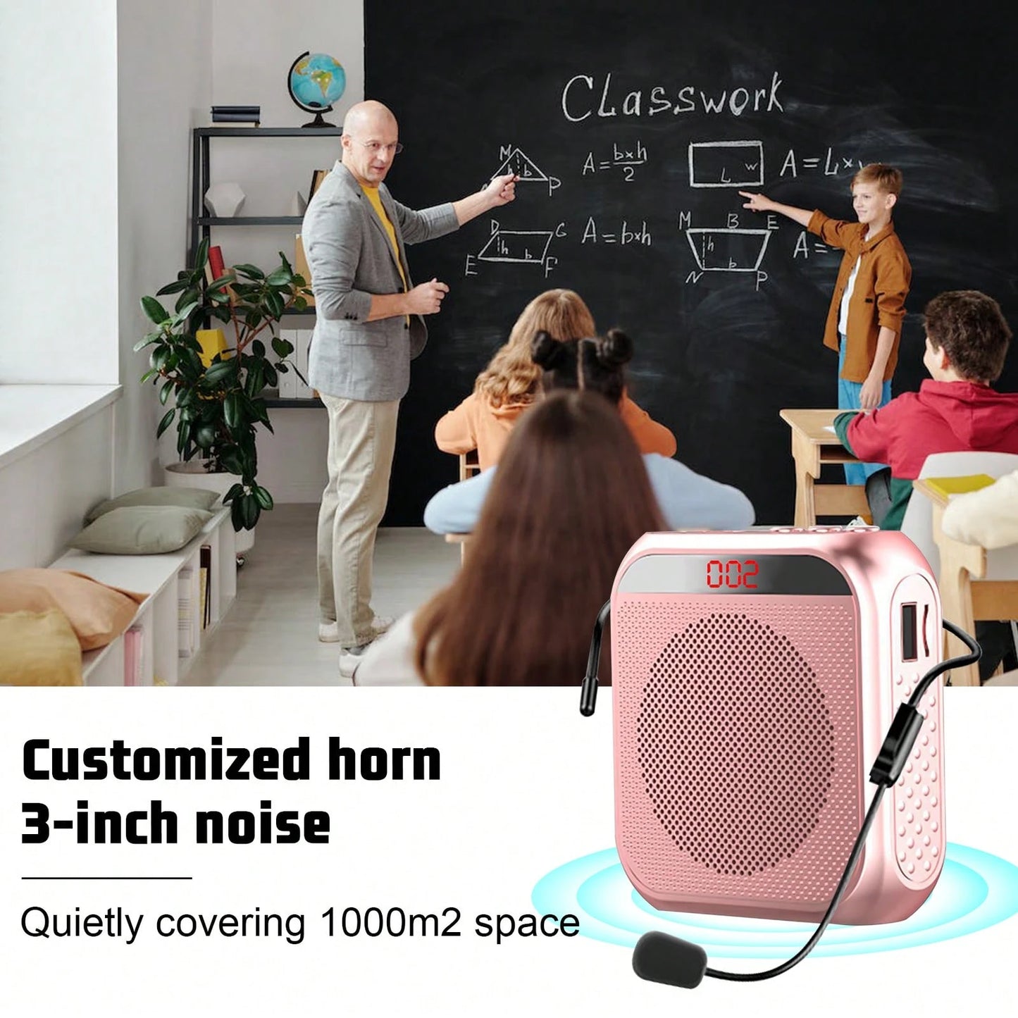 Rechargeable Voice Amplifier- 2200mAh Portable PA System With Headset Mic For Teachers & Presenters Christmas Gifts